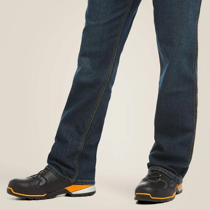 Men Denim Ariat Rebar M4 Low Rise DuraStretch Workhorse Boot Cut Jean Phantom