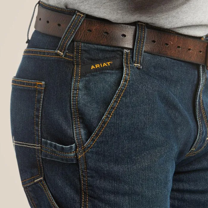 Men Denim Ariat Rebar M4 Low Rise DuraStretch Workhorse Boot Cut Jean Phantom