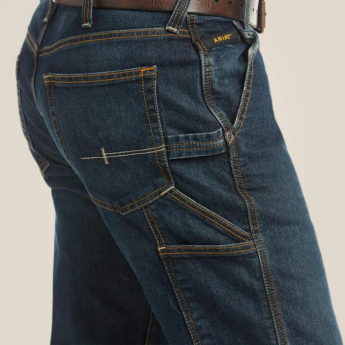 Men Denim Ariat Rebar M4 Low Rise DuraStretch Workhorse Boot Cut Jean Phantom