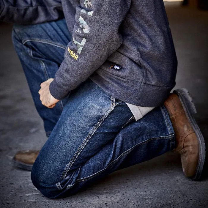 Men Denim Ariat Rebar M4 Low Rise DuraStretch Workhorse Boot Cut Jean Phantom