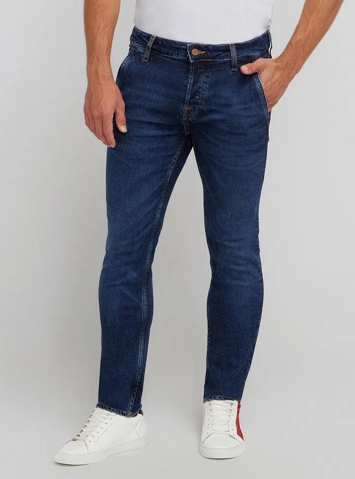 Men Denim GUESS Eco Lowrise Skinny Adam Fly Denim Jeans In Reloop Wash