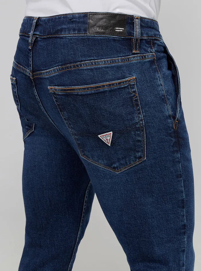 Men Denim GUESS Eco Lowrise Skinny Adam Fly Denim Jeans In Reloop Wash Men Denim GUESS Eco Lowrise Skinny Adam Fly Denim Jeans In Reloop Wash
