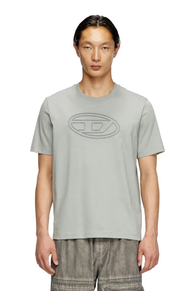 Men Diesel TShirts and Polos TADJUSTBIGOVAL Light Grey