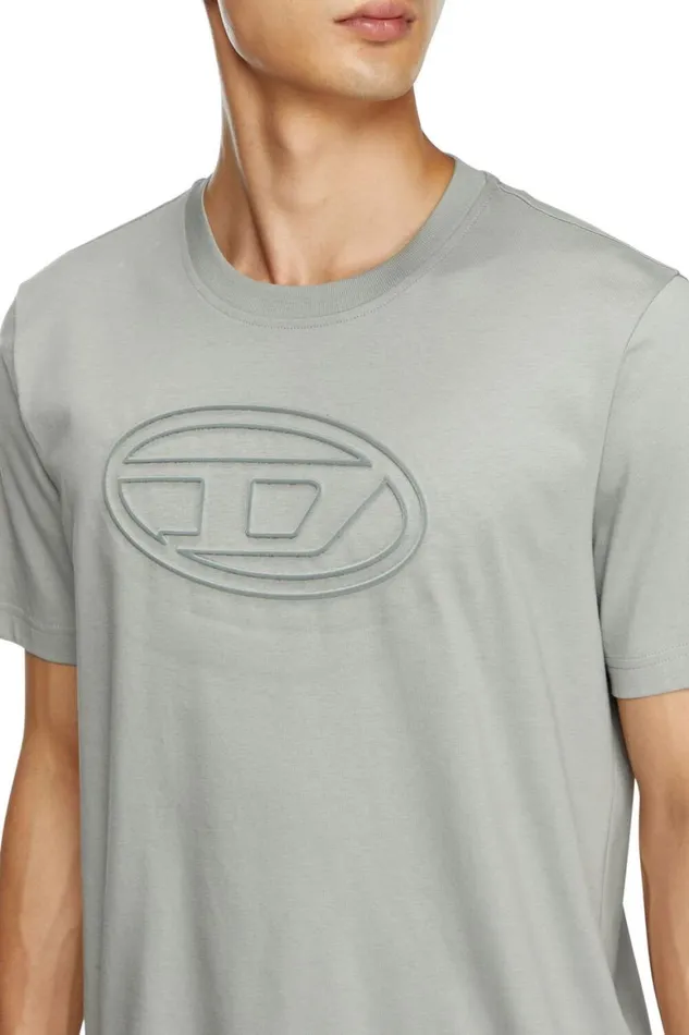 Men Diesel TShirts and Polos TADJUSTBIGOVAL Light Grey