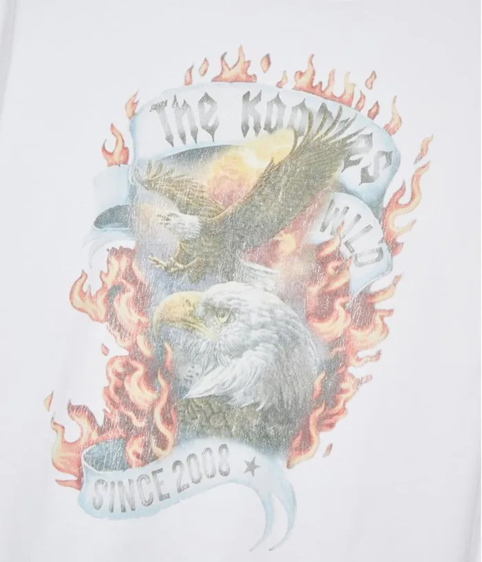 Men Ecru Eagles On Fire Black Serigraphy Tshirt THE KOOPLES Tshirts