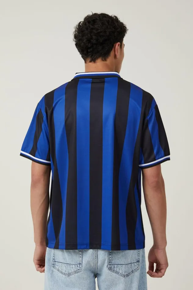 Men Graphic TShirts Cotton On Pit Stop Soccer Jersey Black Cobaltperformance