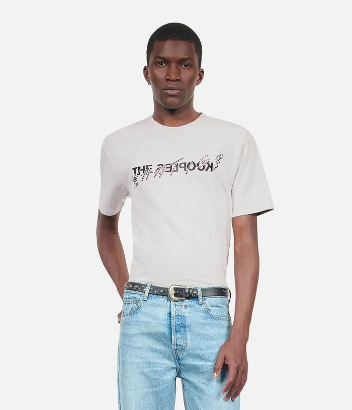 Men Grey What Is Tshirt With Studs THE KOOPLES Tshirts