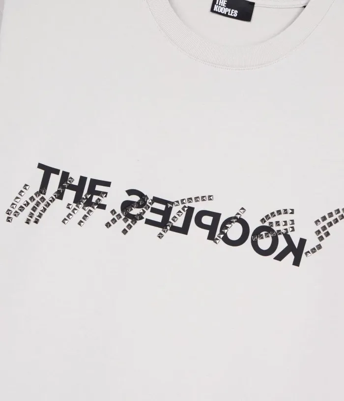 Men Grey What Is Tshirt With Studs THE KOOPLES Tshirts