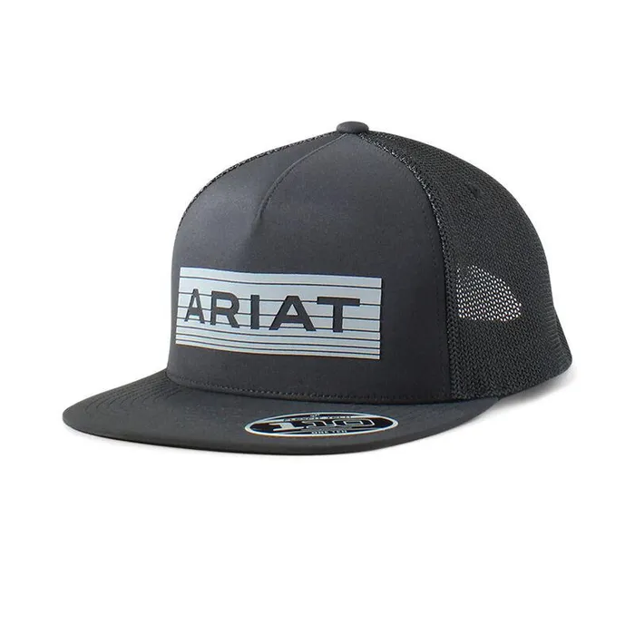 Men Hats and Caps Ariat Reflective Logo Cap Black