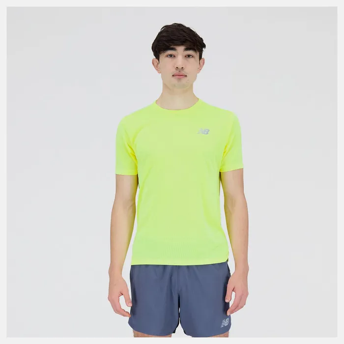 Men Impact Run Short Sleeve Cosmic Pineapple Heather New Balance Shirts Men Impact Run Short Sleeve Cosmic Pineapple Heather New Balance Shirts
