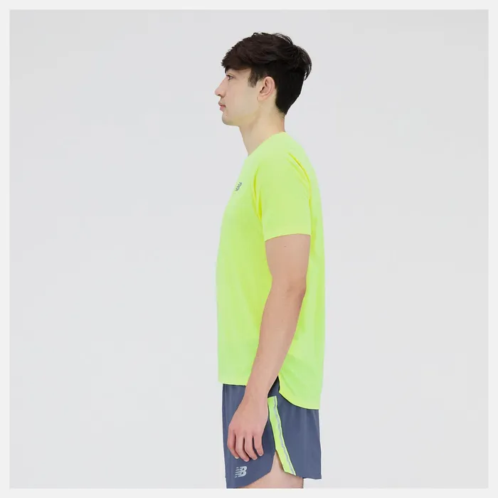 Men Impact Run Short Sleeve Cosmic Pineapple Heather New Balance Shirts Men Impact Run Short Sleeve Cosmic Pineapple Heather New Balance Shirts