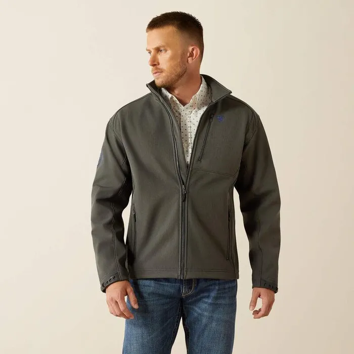 Men Jackets and Vests Ariat Logo 20 Softshell Jacket Charcoal Heather