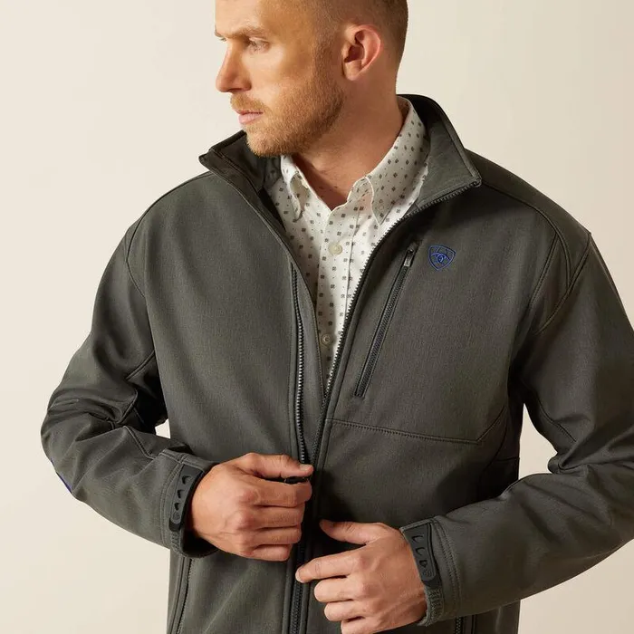 Men Jackets and Vests Ariat Logo 20 Softshell Jacket Charcoal Heather Men Jackets and Vests Ariat Logo 20 Softshell Jacket Charcoal Heather