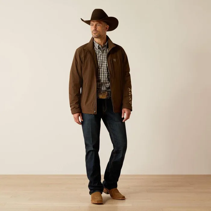 Men Jackets and Vests Ariat Pioneer StretchShell Jacket Brown Men Jackets and Vests Ariat Pioneer StretchShell Jacket Brown