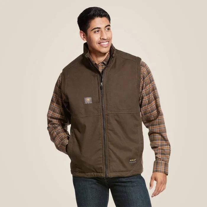 Men Jackets and Vests Ariat Rebar DuraCanvas Vest Wren