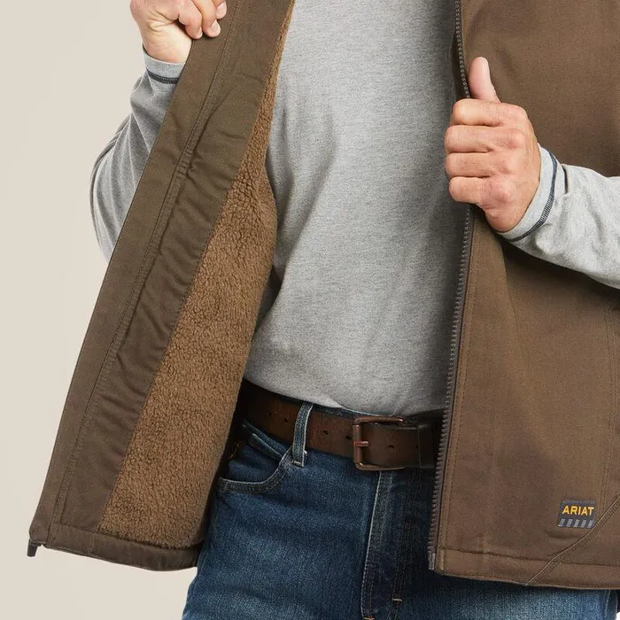 Men Jackets and Vests Ariat Rebar DuraCanvas Vest Wren Men Jackets and Vests Ariat Rebar DuraCanvas Vest Wren