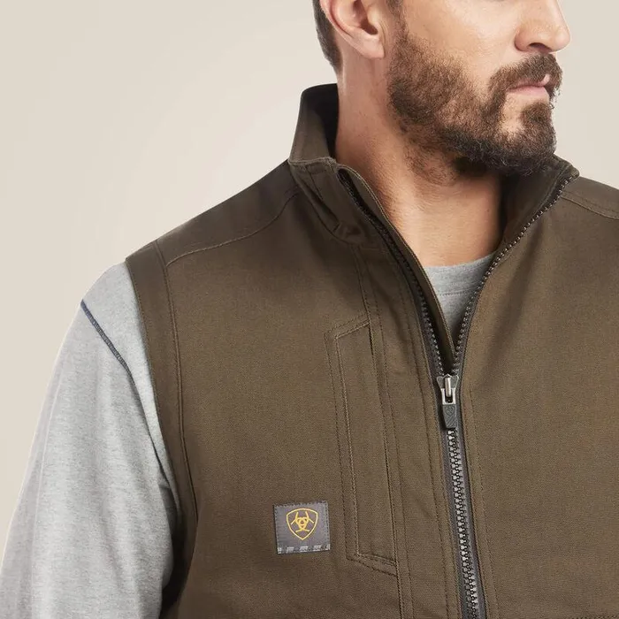 Men Jackets and Vests Ariat Rebar DuraCanvas Vest Wren Men Jackets and Vests Ariat Rebar DuraCanvas Vest Wren