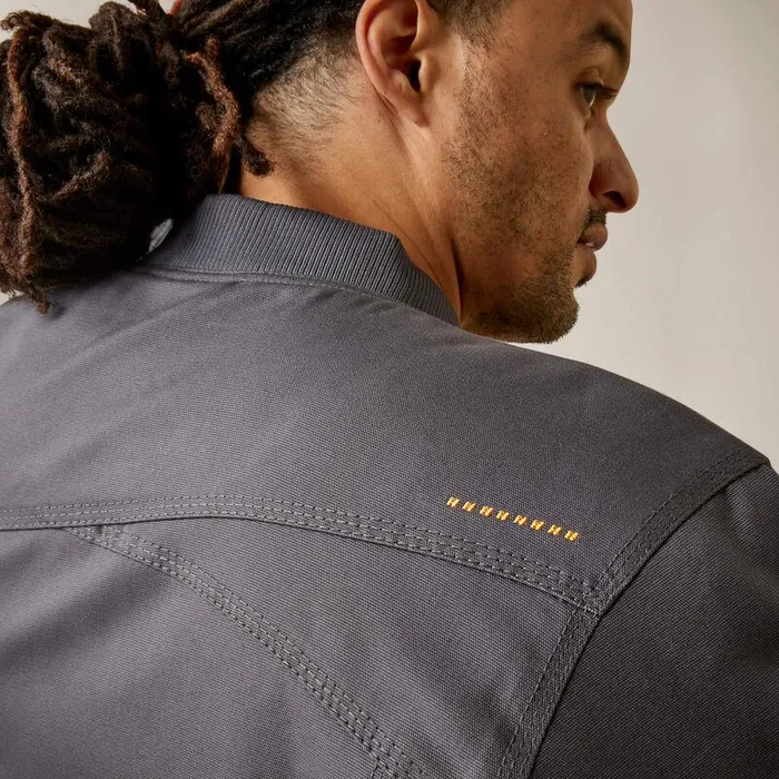 Men Jackets and Vests Ariat Rebar Stretch Canvas Bomber Jacket Rebar Grey Men Jackets and Vests Ariat Rebar Stretch Canvas Bomber Jacket Rebar Grey