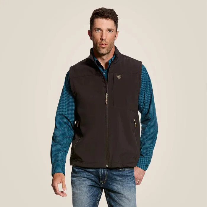 Men Jackets and Vests Ariat Vernon 20 Softshell Vest Espresso