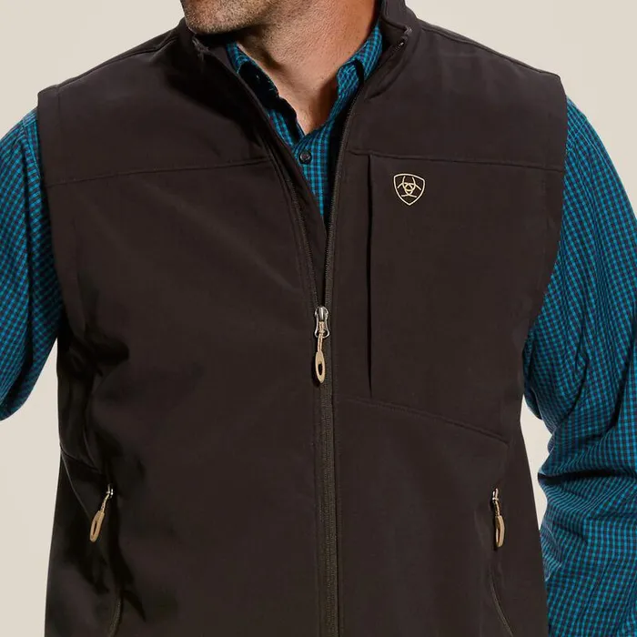 Men Jackets and Vests Ariat Vernon 20 Softshell Vest Espresso