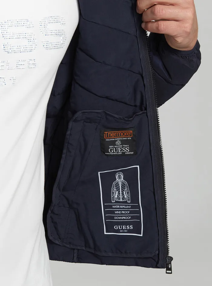 Men Jackets GUESS Eco Blue Stretch Hoodie Jacket Men Jackets GUESS Eco Blue Stretch Hoodie Jacket