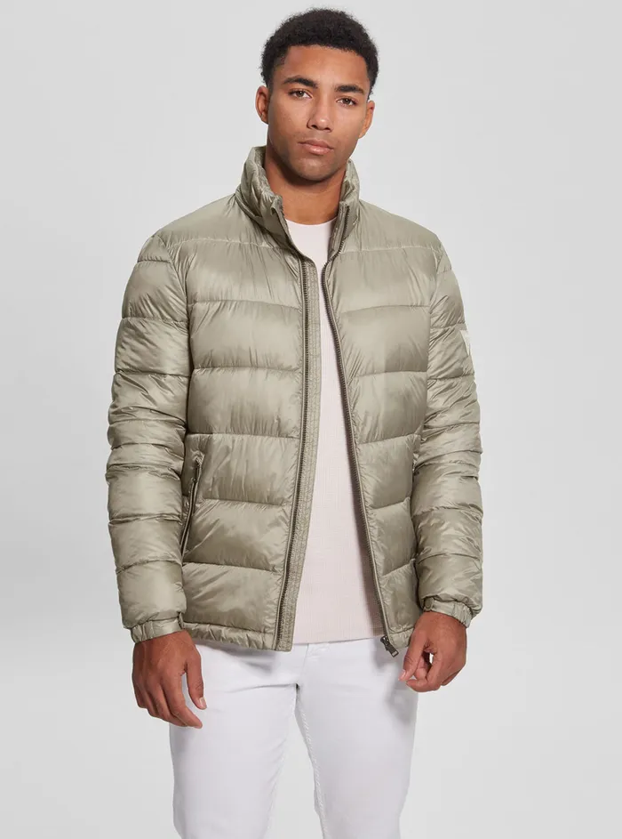 Men Jackets GUESS Eco Green Super Light Puffer Jacket