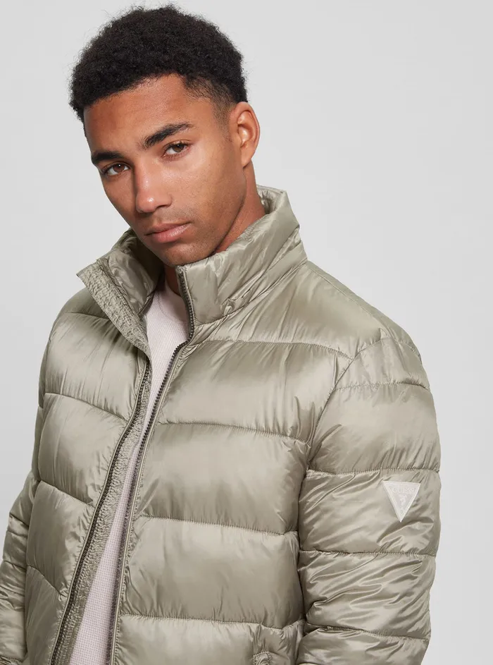 Men Jackets GUESS Eco Green Super Light Puffer Jacket Men Jackets GUESS Eco Green Super Light Puffer Jacket