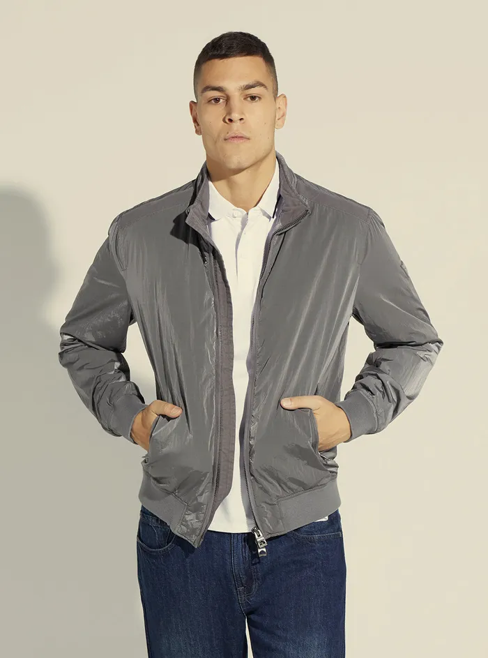 Men Jackets GUESS Grey Techno Bomber Jacket