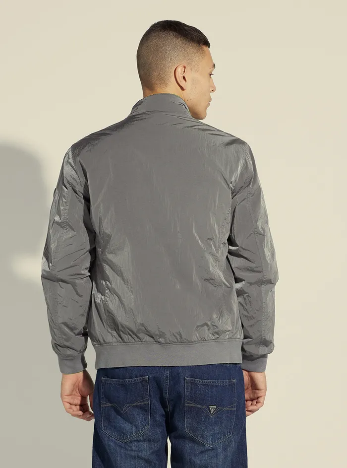 Men Jackets GUESS Grey Techno Bomber Jacket Men Jackets GUESS Grey Techno Bomber Jacket