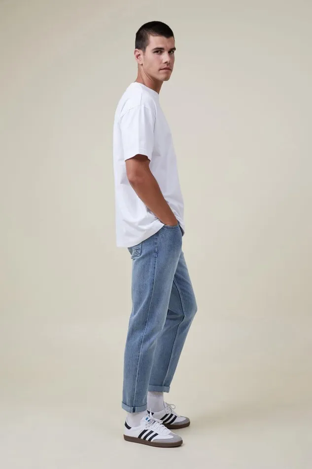 Men Jeans Cotton On Relaxed Tapered Jean Garage Blue