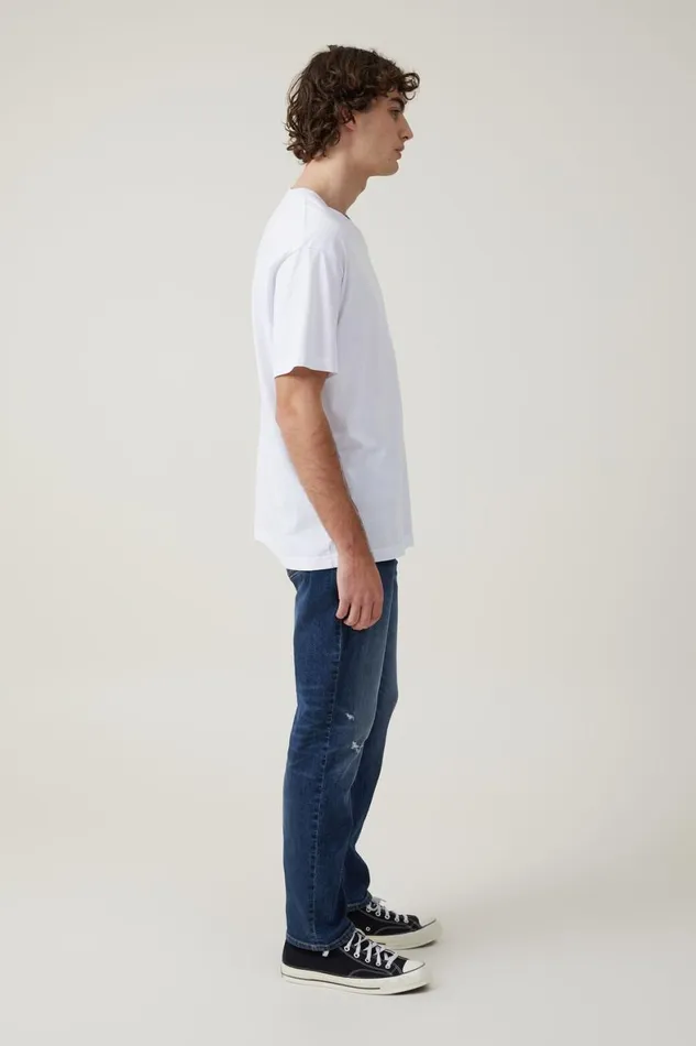 Men Jeans Cotton On Slim Straight Jean Clash Blue