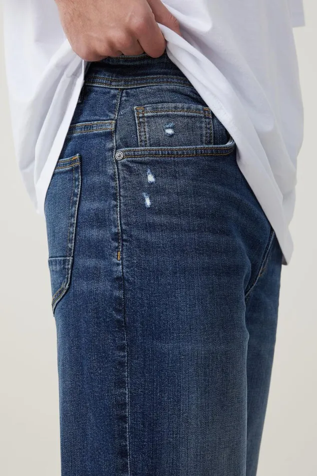 Men Jeans Cotton On Slim Straight Jean Clash Blue