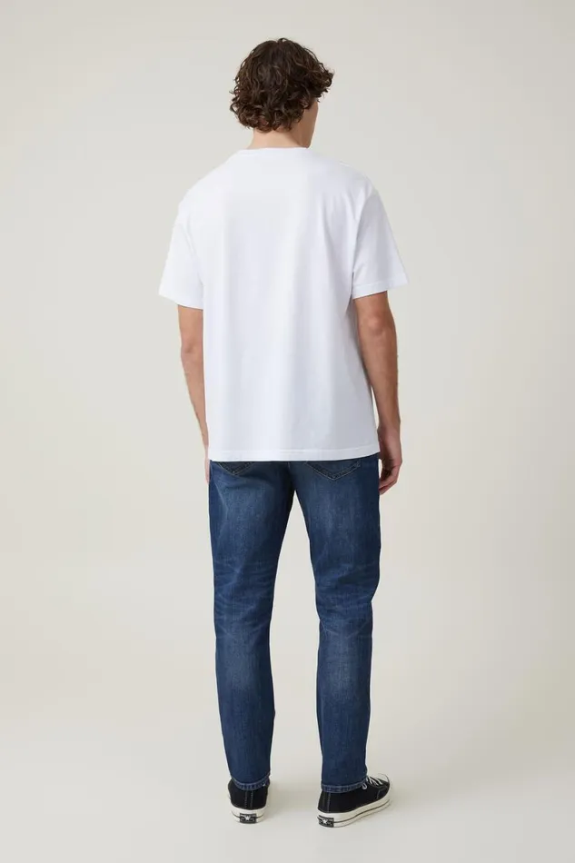 Men Jeans Cotton On Slim Straight Jean Clash Blue