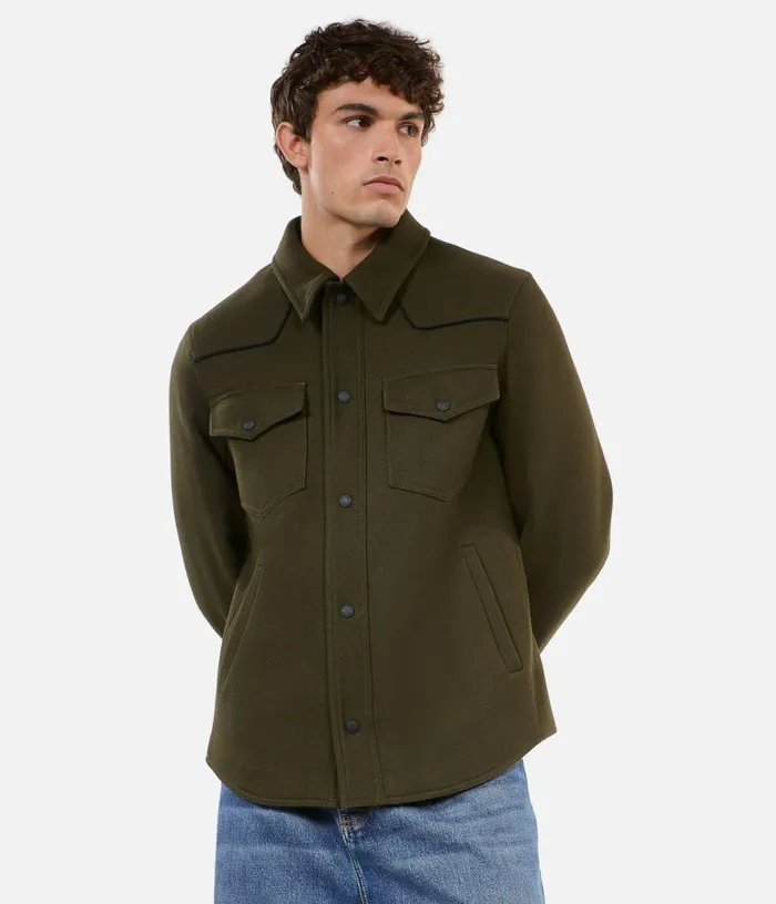 Men Khaki Overshirtstyle Jacket THE KOOPLES Coats and Jackets