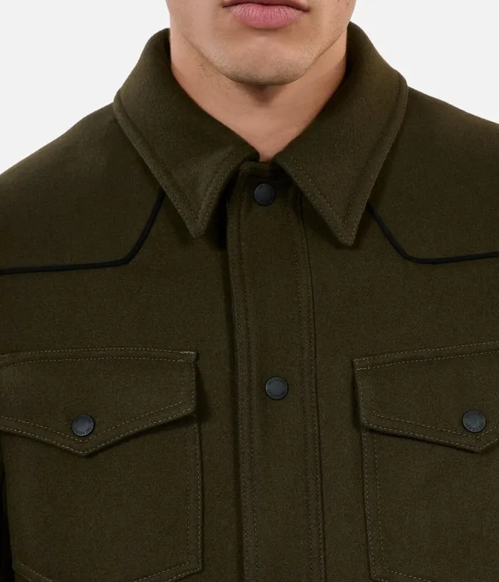 Men Khaki Overshirtstyle Jacket THE KOOPLES Coats and Jackets