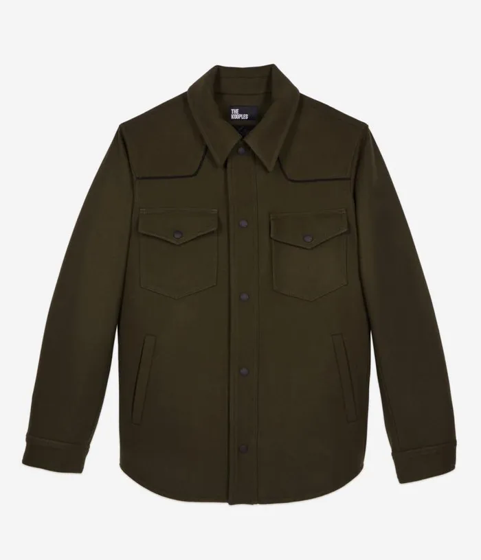 Men Khaki Overshirtstyle Jacket THE KOOPLES Coats and Jackets