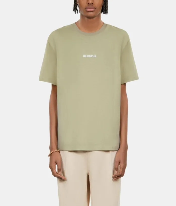 Men Light Green Tshirt With Logo Serigraphy THE KOOPLES Tshirts