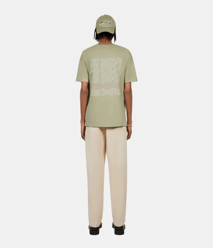 Men Light Green Tshirt With Logo Serigraphy THE KOOPLES Tshirts