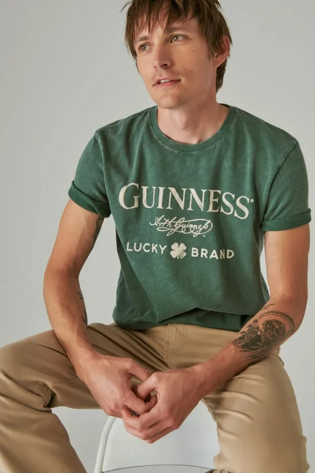 Men Lucky Brand Graphic Tees Guinness Tee Trekking Green