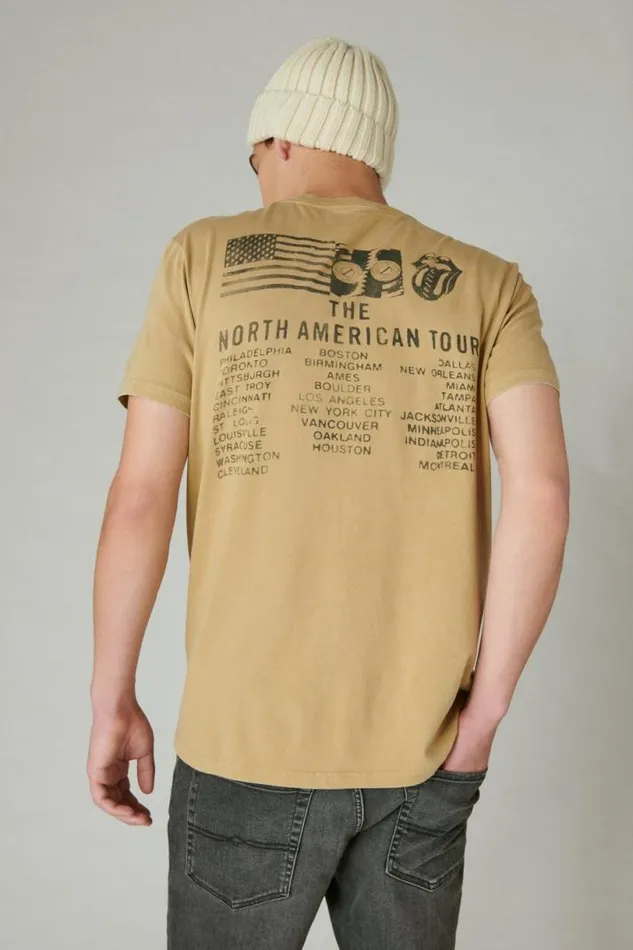 Men Lucky Brand Graphic Tees Rolling Stones Tongue Logo Tee Twill