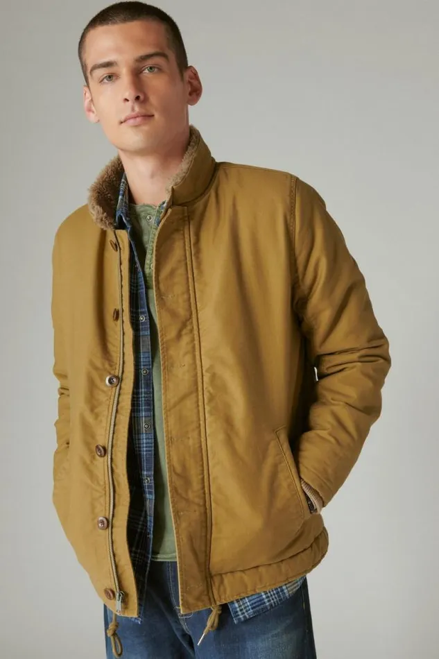 Men Lucky Brand Jackets and Outerwear Us Navy Deck Jacket Gothic Olive