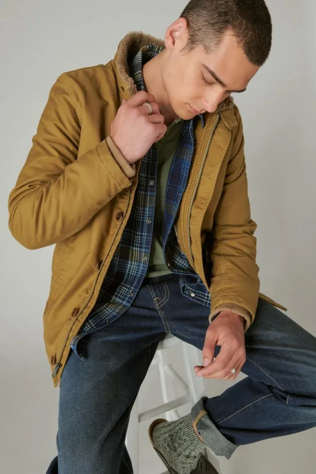 Men Lucky Brand Jackets and Outerwear Us Navy Deck Jacket Gothic Olive