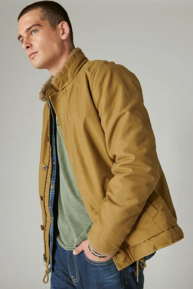 Men Lucky Brand Jackets and Outerwear Us Navy Deck Jacket Gothic Olive