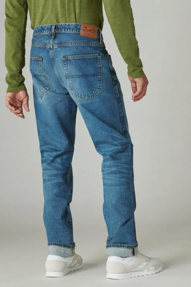 Men Lucky Brand Jeans 410 Athletic Straight Made In The Usa Selvedge Jean Rowan