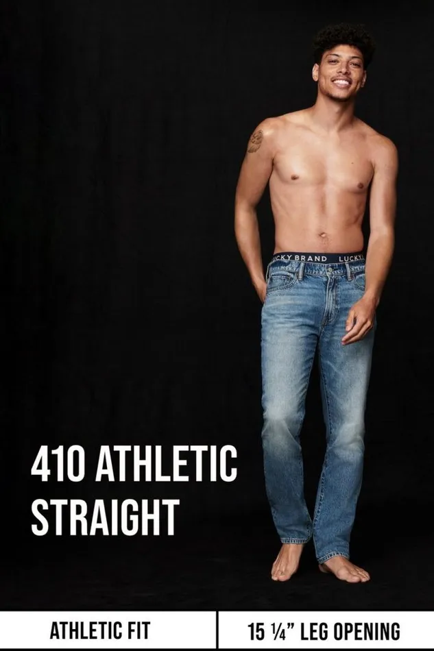 Men Lucky Brand Jeans 410 Athletic Straight Made In The Usa Selvedge Jean Rowan