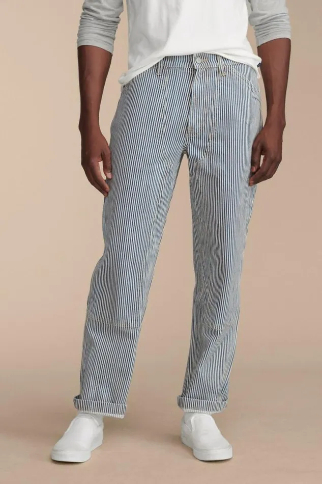 Men Lucky Brand Pants Lucky Legend Railroad Stripe Denim Carpenter Pant Preston