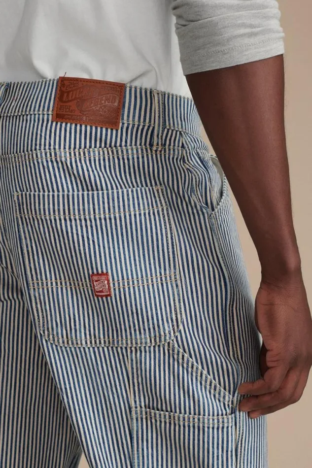 Men Lucky Brand Pants Lucky Legend Railroad Stripe Denim Carpenter Pant Preston