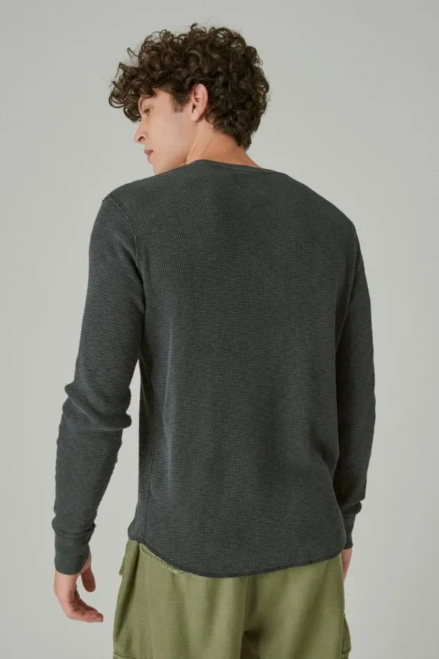 Men Lucky Brand Shirts and Tops Guinness Logo Thermal Jet Black