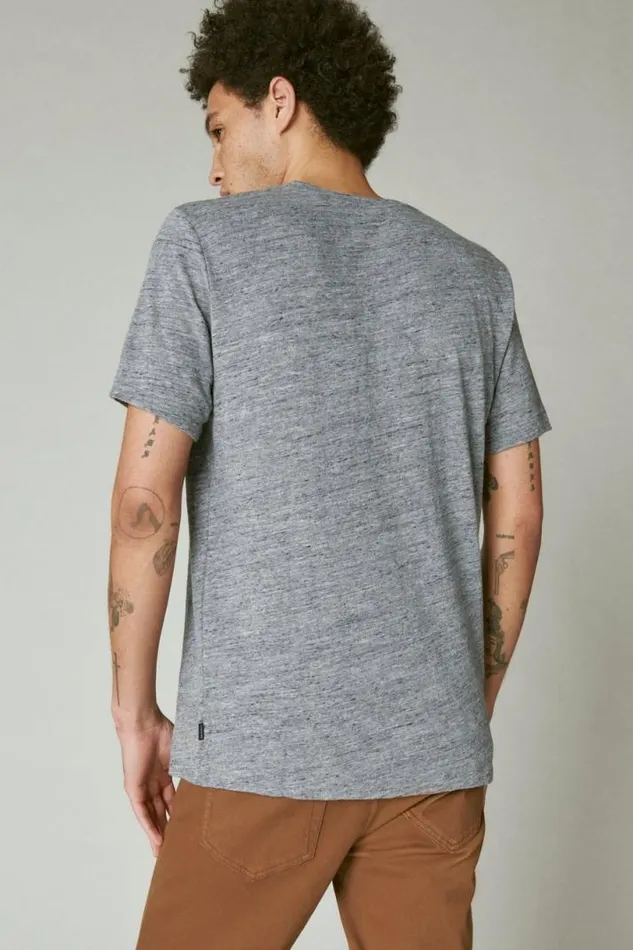 Men Lucky Brand Shirts and Tops Linen Henley Black Iris