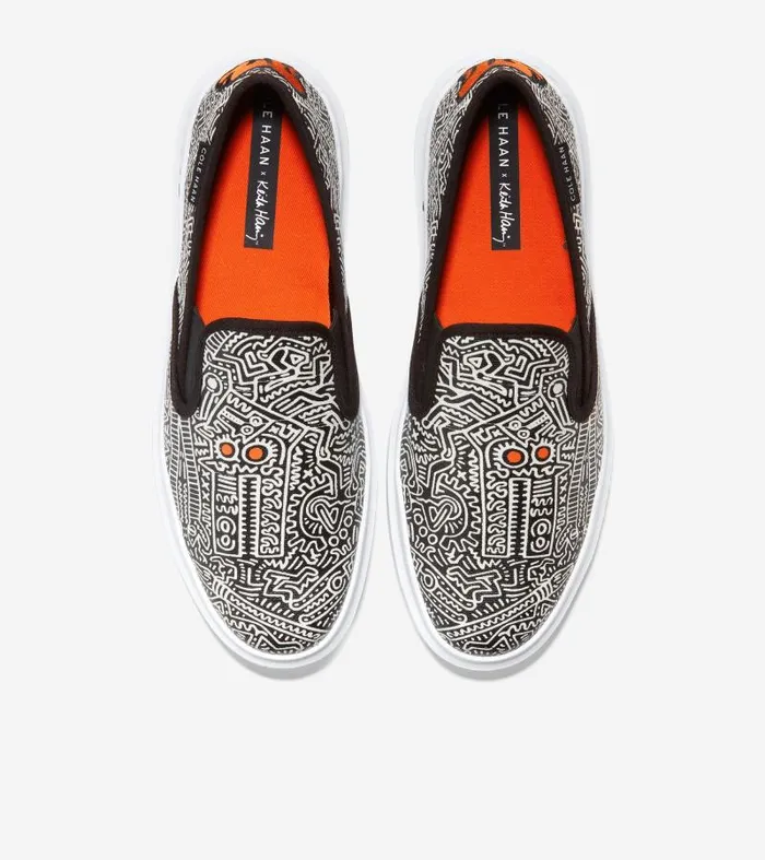 Men Men039s Cole Haan X Keith Haring GrandPr Rally SlipOn Sneaker Black Cole Haan Sneakers